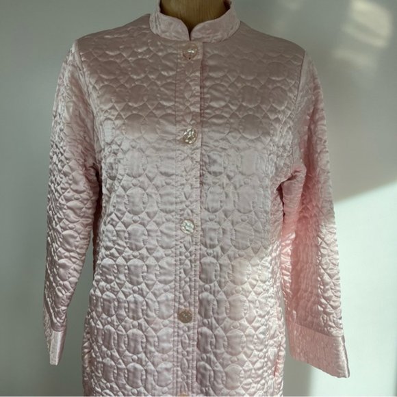 Oscar de la Renta for Neiman Marcus Quilted Pink Robe trench coat - Picture 2 of 15